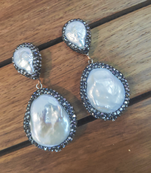 White pearl danglers drops