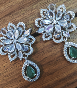 Green cubic zirconia danglers drops