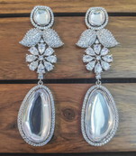 Silver cubic zirconia danglers drops