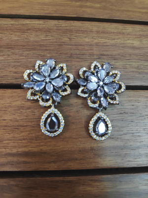 Black cubic zirconia danglers drops 1