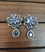 Black cubic zirconia danglers drops