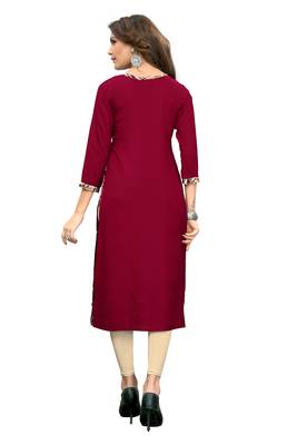 Maroon printed rayon kurti 2