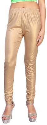 Dark Gold Color Ankle Length Plain Leggings 1