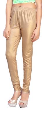 Dark Gold Color Ankle Length Plain Leggings 2