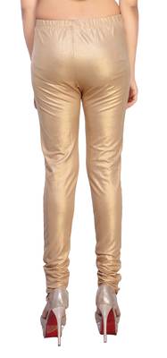 Dark Gold Color Ankle Length Plain Leggings 3