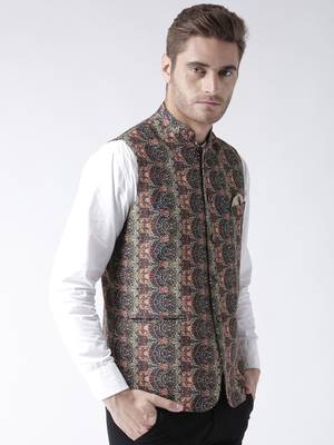 Multicolor Printed Polyester Nehru Jacket 3