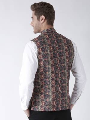 Multicolor Printed Polyester Nehru Jacket 5