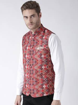 Multicolor Printed Polyester Nehru Jacket 2