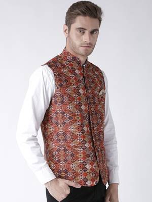 Multicolor Printed Polyester Nehru Jacket 3