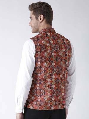 Multicolor Printed Polyester Nehru Jacket 5