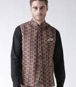 Multicolor Printed Polyester Nehru Jacket