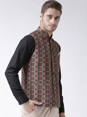 Multicolor Printed Polyester Nehru Jacket 3