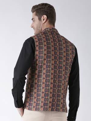 Multicolor Printed Polyester Nehru Jacket 5