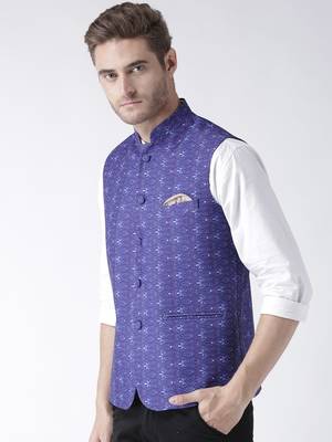 Multicolor Printed Polyester Nehru Jacket 2