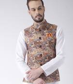 Multicolor Printed Polyester Nehru Jacket