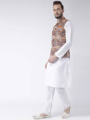 Multicolor Printed Polyester Nehru Jacket 2