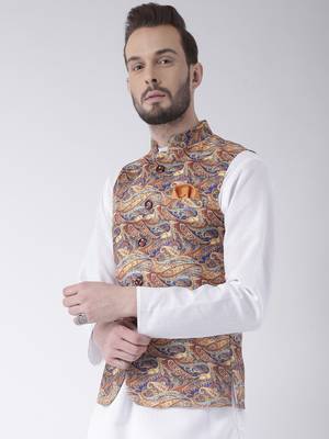 Multicolor Printed Polyester Nehru Jacket 3