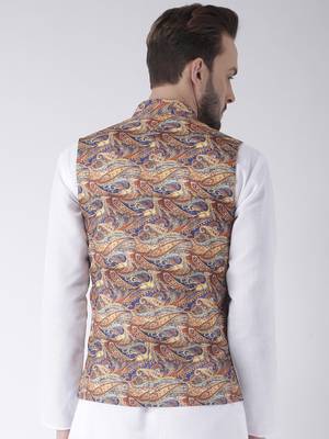 Multicolor Printed Polyester Nehru Jacket 5