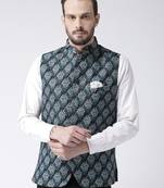 Multicolor Printed Polyester Nehru Jacket