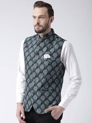 Multicolor Printed Polyester Nehru Jacket 2