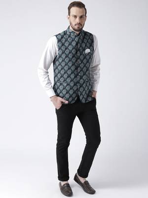 Multicolor Printed Polyester Nehru Jacket 4