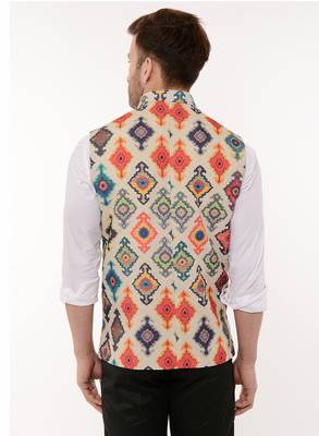 Multicolor Printed Polyester Nehru Jacket 5