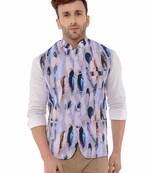 Multicolor Printed Polyester Nehru Jacket