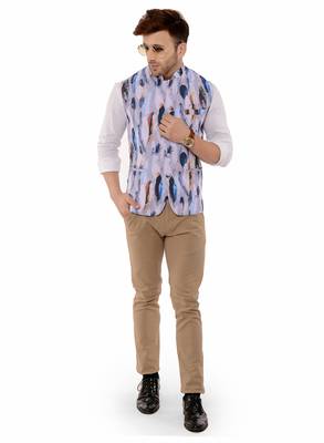 Multicolor Printed Polyester Nehru Jacket 2