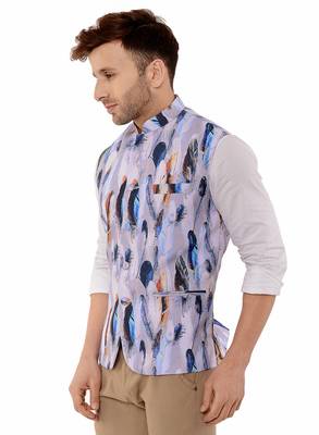 Multicolor Printed Polyester Nehru Jacket 3