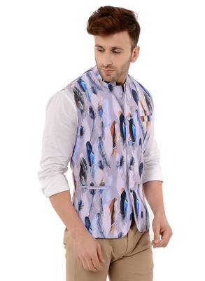 Multicolor Printed Polyester Nehru Jacket 4