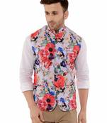 Multicolor Printed Polyester Nehru Jacket