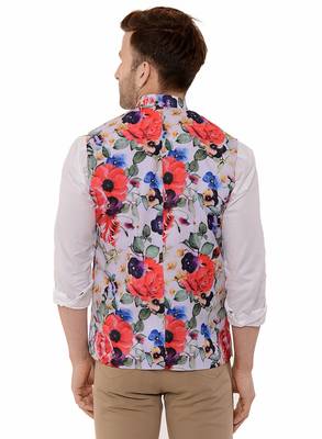 Multicolor Printed Polyester Nehru Jacket 5