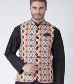 Multicolor Printed Polyester Nehru Jacket
