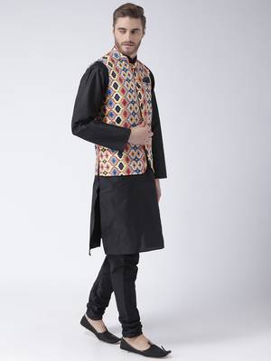 Multicolor Printed Polyester Nehru Jacket 4