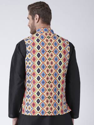 Multicolor Printed Polyester Nehru Jacket 5