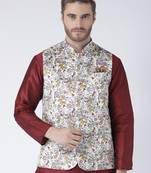 Multicolor Printed Polyester Nehru Jacket