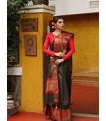 Black Shade Cotton Banarasi Handwoven Saree