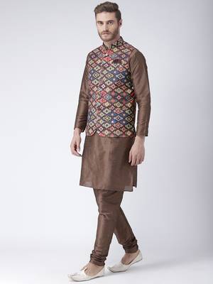 Multicolor Printed Polyester Nehru Jacket 4