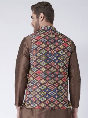 Multicolor Printed Polyester Nehru Jacket 5