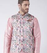 Multicolor Printed Polyester Nehru Jacket
