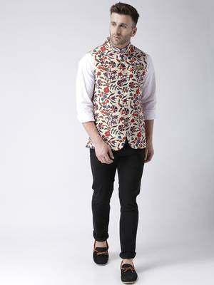 Multicolor Printed Polyester Nehru Jacket 2