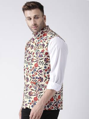Multicolor Printed Polyester Nehru Jacket 3