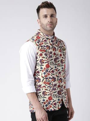 Multicolor Printed Polyester Nehru Jacket 4