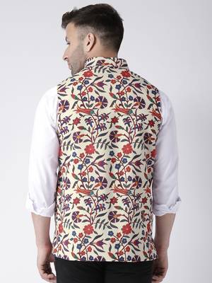 Multicolor Printed Polyester Nehru Jacket 5