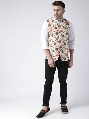 Multicolor Printed Polyester Nehru Jacket 2