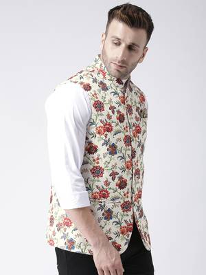 Multicolor Printed Polyester Nehru Jacket 3