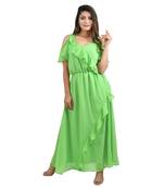 Green plain cotton kurti