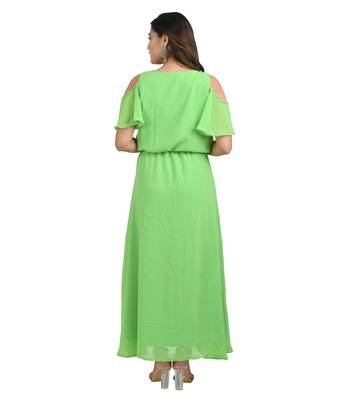 Green plain cotton kurti 2