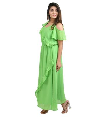 Green plain cotton kurti 3