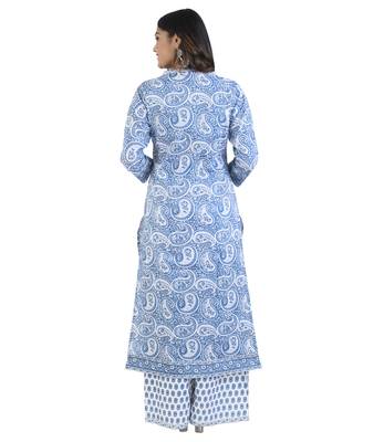 Blue printed cotton kurti 2
